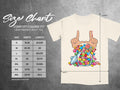Comfort Colors 1717 heavyweight adult tee size chart with measurements for width and length.