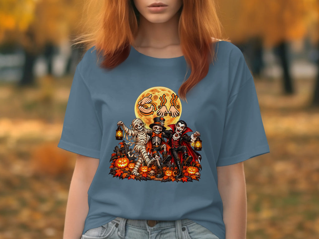 Auslan Dancing Monsters Halloween T-Shirt