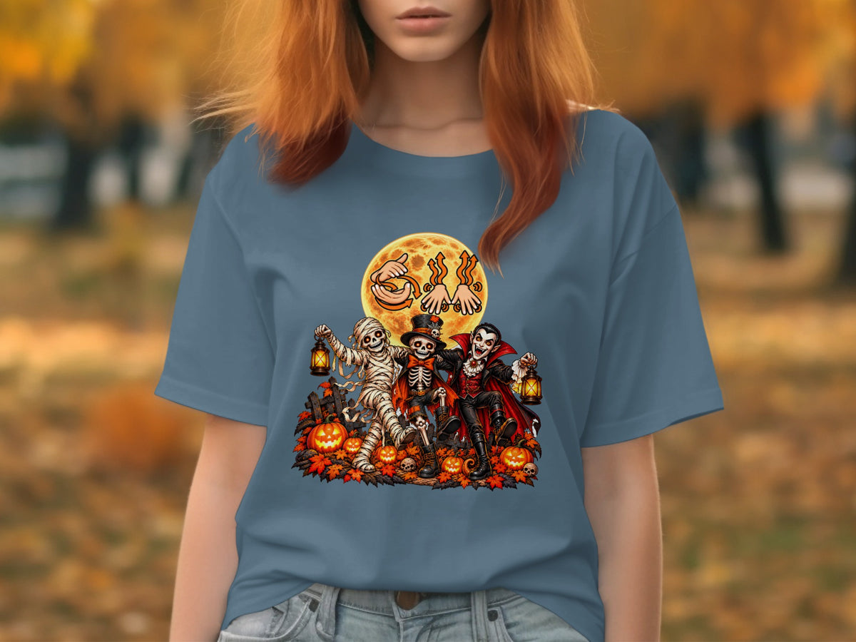 Auslan Dancing Monsters Halloween T-Shirt