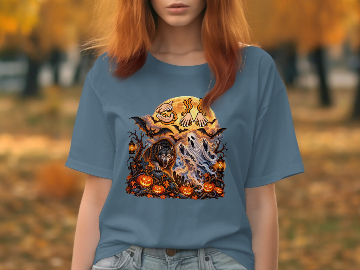 Haunted Auslan Halloween T-Shirt